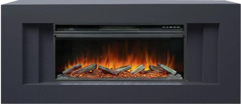 Каминокомплект Line 42 (Разборный) - Серый графит с очагом Vision 42 LOG LED фото 1