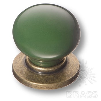 Brass Ручка кнопка 3005-40-GREEN зеленый / старая бронза фото 1