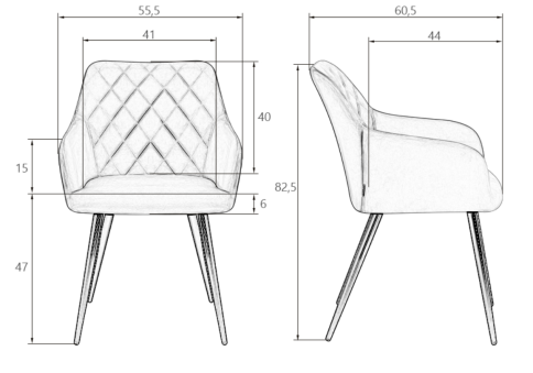 Стул обеденный Модель № 2 (сиденье - темно-синий велюр; основание - черный) фото 2