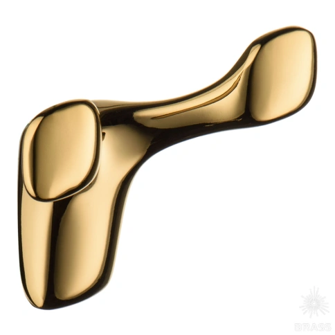 Brass Крючок мебельный двухрожковый 2005 0080 GL глянцевое золото фото 1