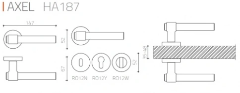 Brass Ручка дверная HA187RO12 AL6 AXEL черный фото 2