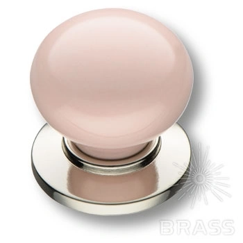 Brass Ручка кнопка 3005-51-PINK розовый / глянцевый никель фото 1