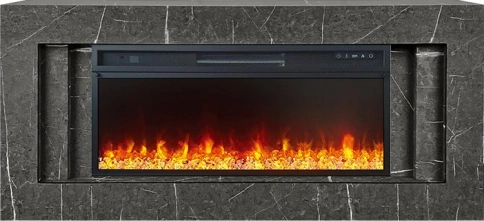Каминокомплект Line 42 SFT Stone Touch - Серый мрамор с очагом Vision 42 LED фото 1