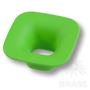 Brass Ручка кнопка детская 489032ST06 квадрат зеленый 32 мм фото 1