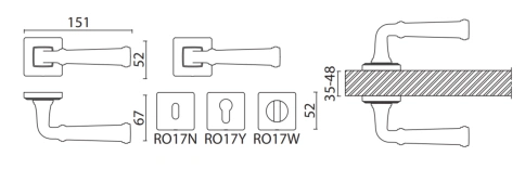 Brass Ручка дверная HA233RO17 GB RODIN матовая латунь фото 2
