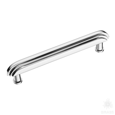 Brass Ручка скоба 25240-005-128 латунь глянцевый хром 128 мм фото 1