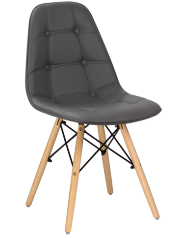 Стул обеденный Модель № 10 (сиденье - серое, ножки - светлый бук) фото 1