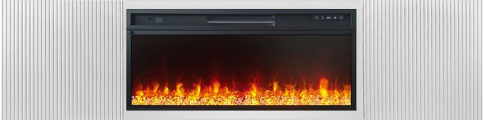 Каминокомплект Портал-тумба Sanremo (Разборный) - Бьянко белый с очагом Vision 42 LED фото 1