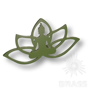 Brass Ручка скоба KKP-1020-B71-Soft Будда на лотосе зелёный 32 мм фото 1
