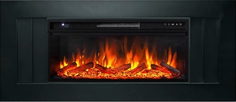 Каминокомплект Line 42 (Разборный) - Чёрный с очагом Vision 42 LOG LED фото 2
