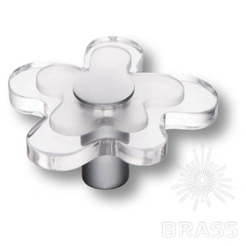 Brass Ручка кнопка детская 678CR цветок прозрачный фото 1