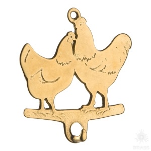 15216-B Крючок "Курочки", латунь фото 1