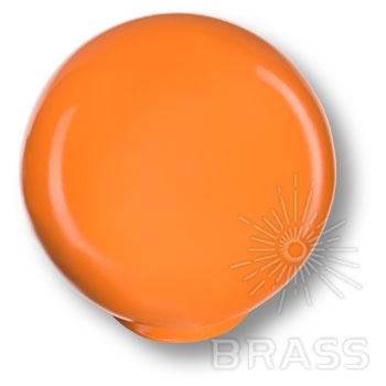 Brass Ручка кнопка детская 626NA шар оранжевый глянцевый фото 1