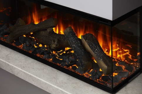 Трехсторонний электрокамин с обогревом BRITISH FIRES New Forest 870 with Signature logs - 870 мм фото 7