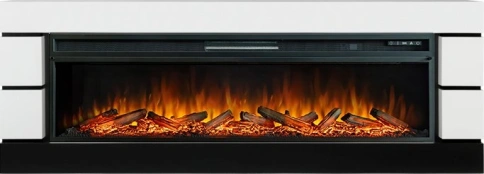 Каминокомплект Modern 60 SFT (Разборный) - Белый с черным с очагом Vision 60 LOG LED фото 1