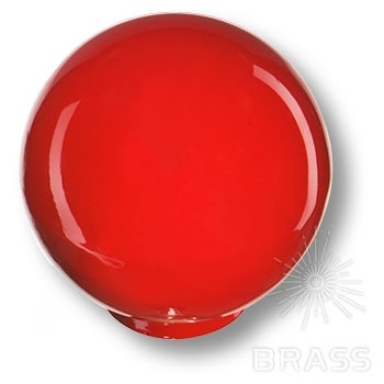 Brass Ручка кнопка детская 626RJ шар красный глянцевый фото 1