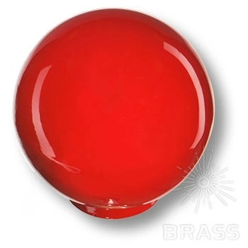 Brass Ручка кнопка детская 626RJ шар красный глянцевый фото 1