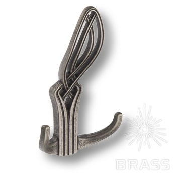 Brass Крючок мебельный трёхрожковый 748MP14 старое серебро фото 1