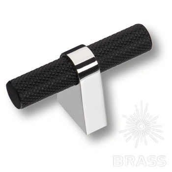 Brass Ручка кнопка 8965 0008 CR-AL6 глянцевый хром / чёрный фото 1