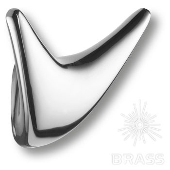 Brass Крючок мебельный двухрожковый 2025 0091 CR глянцевый хром фото 1