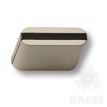 Brass Ручка кнопка 429025MP04PL15 матовый никель с коричневой вставкой 16 мм фото 1