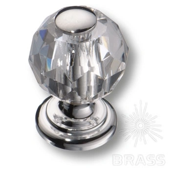 Brass Ручка кнопка 0737-005-MINI латунь глянцевый хром с кристаллом фото 1