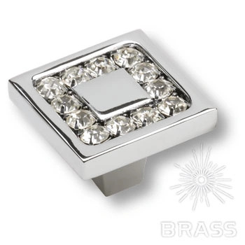 Brass Ручка кнопка 0771-005-2 латунь глянцевый хром с кристаллами Swarovski фото 1
