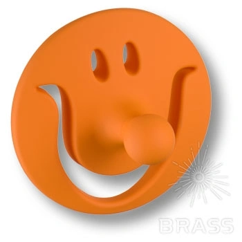 Brass Ручка кнопка детская 449025ST08 рожица оранжевая фото 1