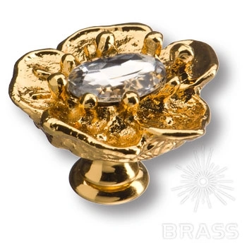 Brass Ручка кнопка "Monfleur" эксклюзивная коллекция 03.35.MO19 глянцевое золото 24K фото 1