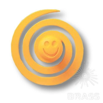 Brass Ручка кнопка детская 445025ST07 червячок желтый фото 1