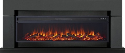 Каминокомплект Lindos Graphite Grey (линейный) с очагом Vision 60 LOG LED фото 1
