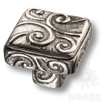 Brass Ручка кнопка эксклюзивная коллекция 900.00.16 античное серебро фото 1