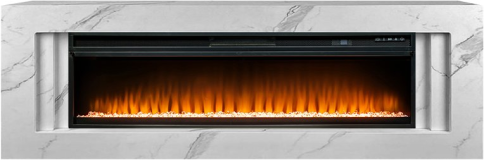 Каминокомплект Line 60 SFT White Marble (Разборный) - Белый мрамор с очагом Vision 60 LED фото 1