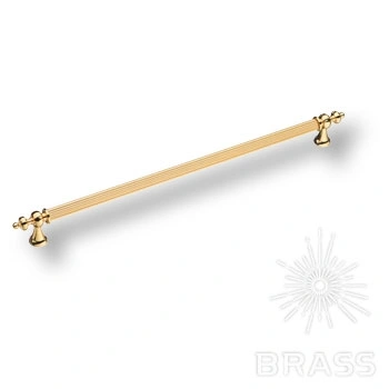 Brass Ручка скоба 1670-60-320-053 (69) глянцевое золото ребристая 320 мм фото 1