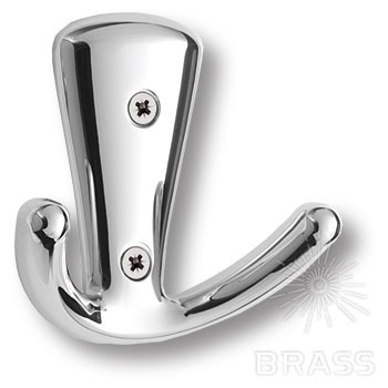 Brass Крючок мебельный двухрожковый 730MP02 глянцевый хром фото 1