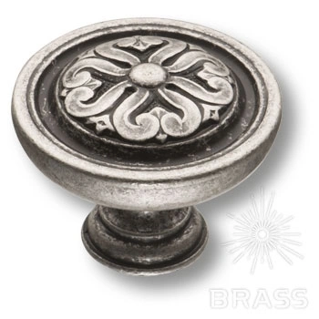 Brass Ручка кнопка BU 009.50.16 старое серебро фото 1