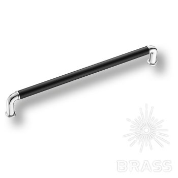 Brass Ручка скоба 4681 0224 CR-AL6 глянцевый хром/черный 224 мм фото 1