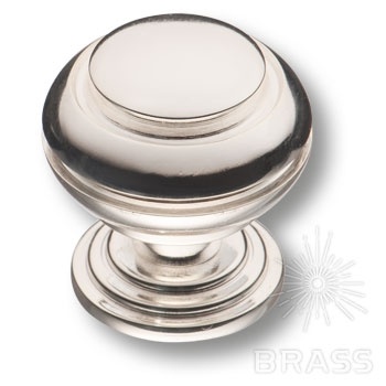 Brass Ручка кнопка 0712-080 латунь глянцевый никель фото 1