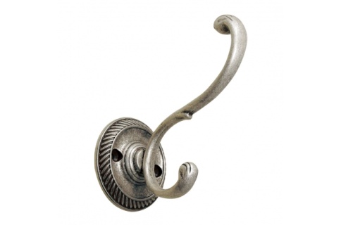 Крючок мебельный двухрожковый K-AMADO-80 серебро фото 1