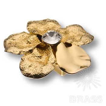 Brass Ручка кнопка эксклюзивная коллекция 21.95.32 SWA 19 глянцевое золото 24 K 32 мм фото 1