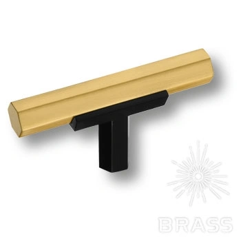 Brass Ручка кнопка модерн 74-Matt Black/Matt Gold черный/сатинированное золото фото 1