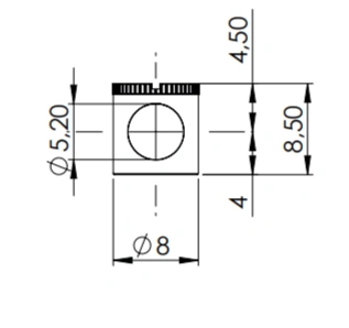 BRASS 11.03.480-0 Цилиндрическая стяжка «mini SYSTEM S», D8x8.5 мм, сталь фото 2