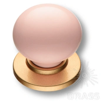 Brass Ручка кнопка 3005-61 MAT-PINK (3005-61-PINK) матовый розовый / матовое золото фото 1