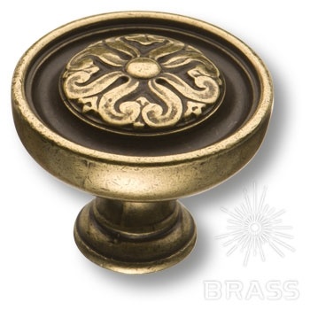 Brass Ручка кнопка BU 009.35.12 античная бронза фото 1