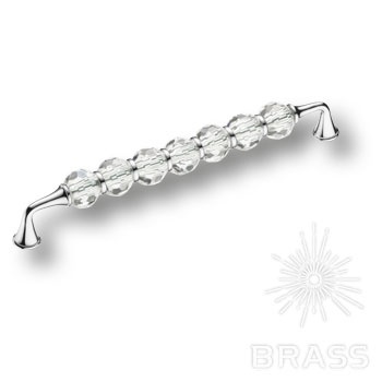 Brass Ручка скоба 2537-005-192 латунь глянцевый хром с кристаллами 192 мм фото 1
