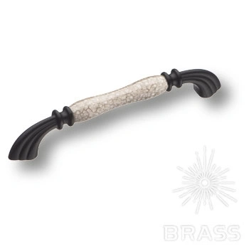 Brass Ручка скоба 1905-85-160-L GREY орнамент (фактура камень) / чёрный 160 мм фото 1