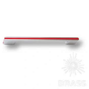 Brass Ручка скоба 182160MP02PL17 глянцевый хром с красной вставкой 160 мм фото 1
