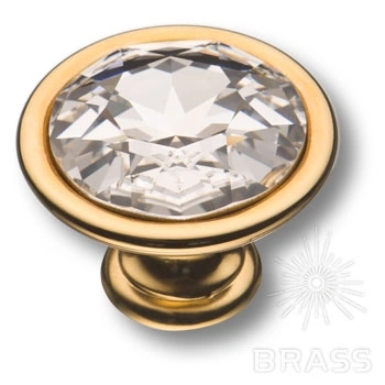 Brass Ручка кнопка эксклюзивная коллекция 27.35.19 SWA  глянцевое золото с кристаллами Swarovski фото 1