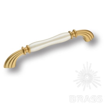 Brass Ручка скоба 1905-61-160-L PEARL перламутровый / матовое золото 160 мм фото 1