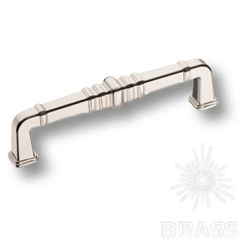 Brass Ручка скоба KT 012.128.42 глянцевый никель 128 мм фото 1